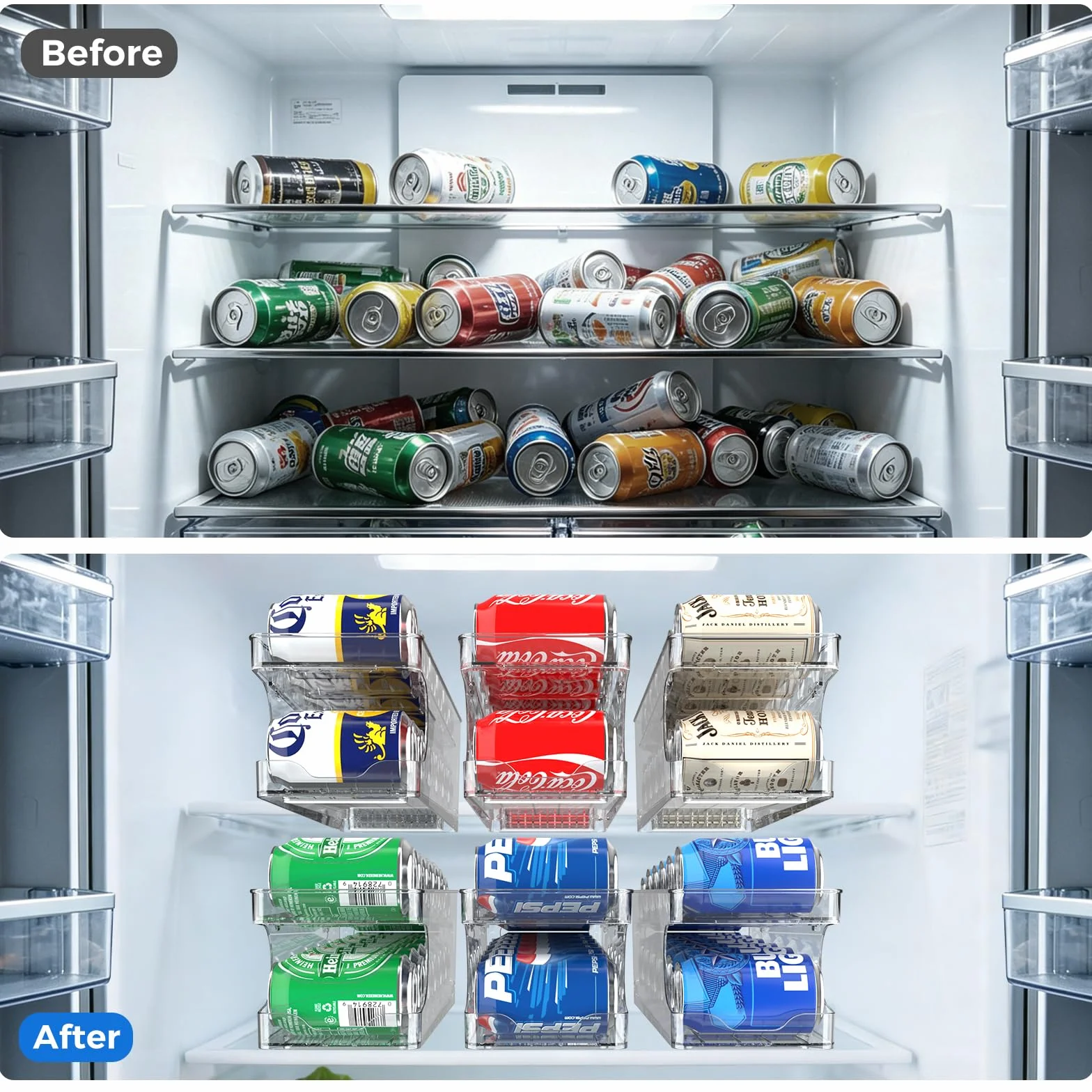 Organizer na Puszki z Podajnikiem Walcowanie 10 Puszek 330ML 355ML Do Lodówki