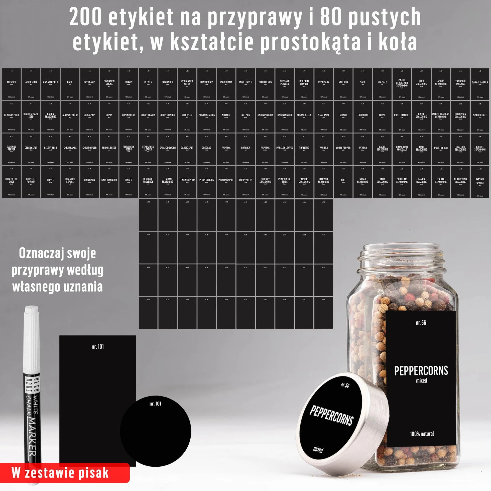 Deco haus® Słoiczki na Przyprawy z Nakrętką Zestaw 24 sztuk 120 ml 10,5 x 4,3 cm