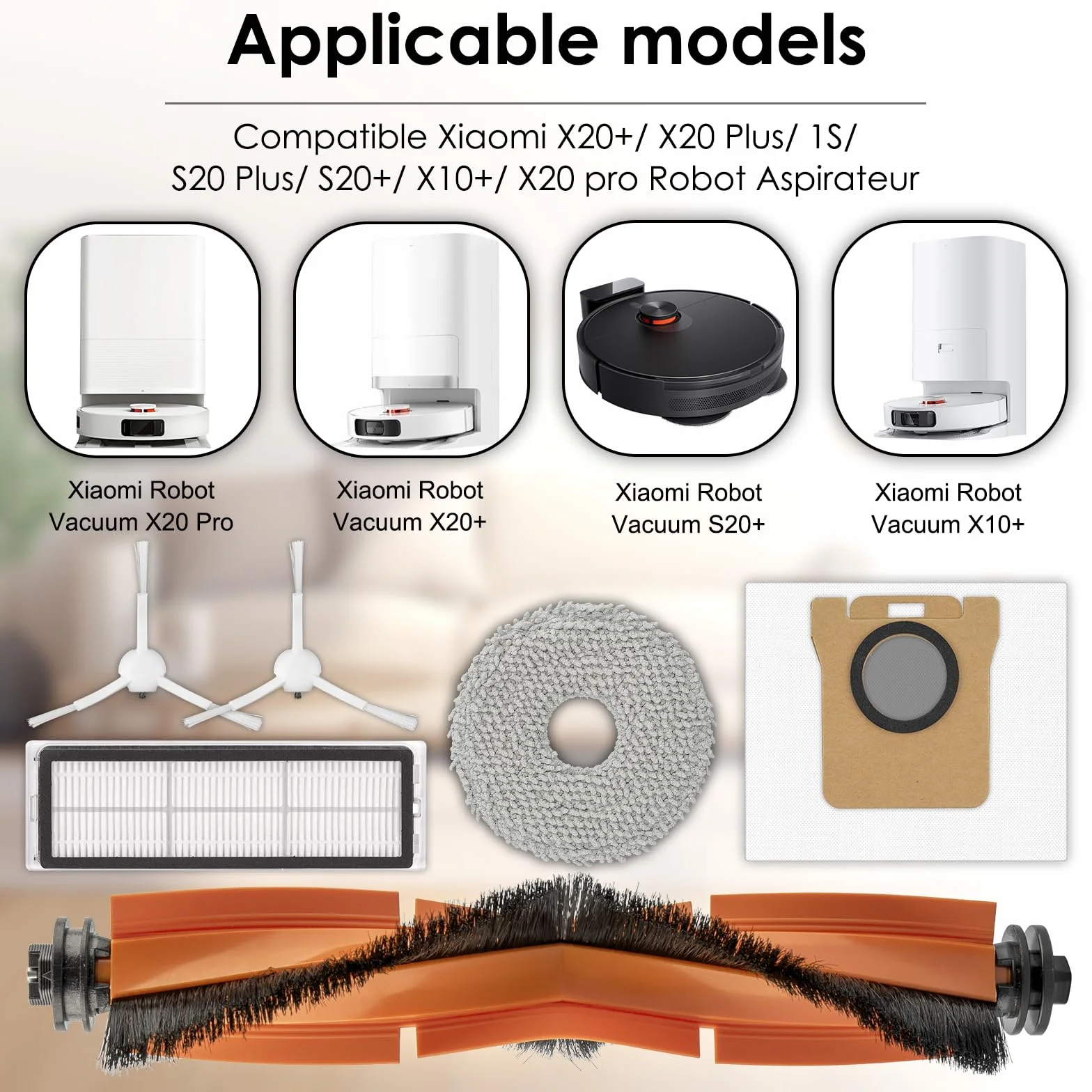 Xiaomi X20+/ X20 Plus/ 1S / S20 Plus / S20+/ X10+/ X20 Pro zestaw części do odkurzacza robota