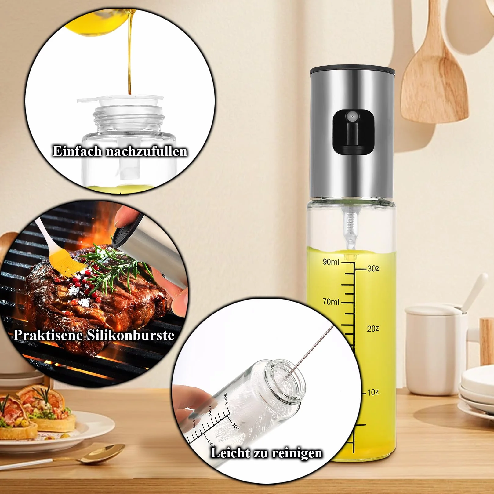 Rozpylacz do oleju spożywczego szklana butelka spray do frytkownicy