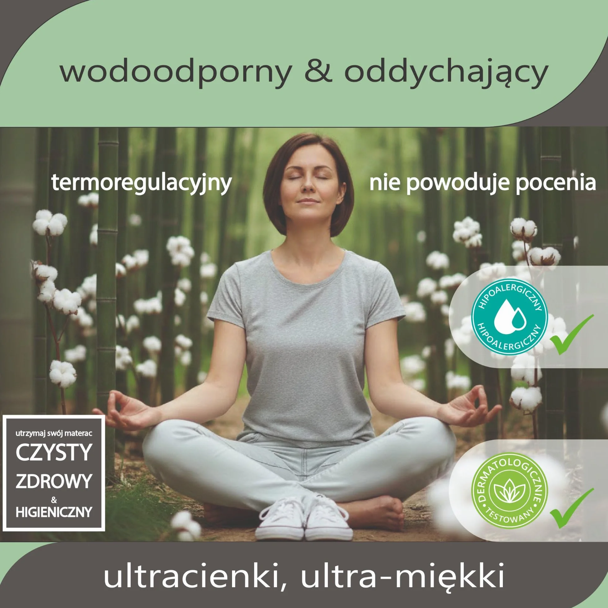 Twillie Ochraniacz na Materac 120 x 190 Bambus Wodoodporny Oddychający Bawełna Sanitized® Przeciw Roztoczom Antybakteryjny