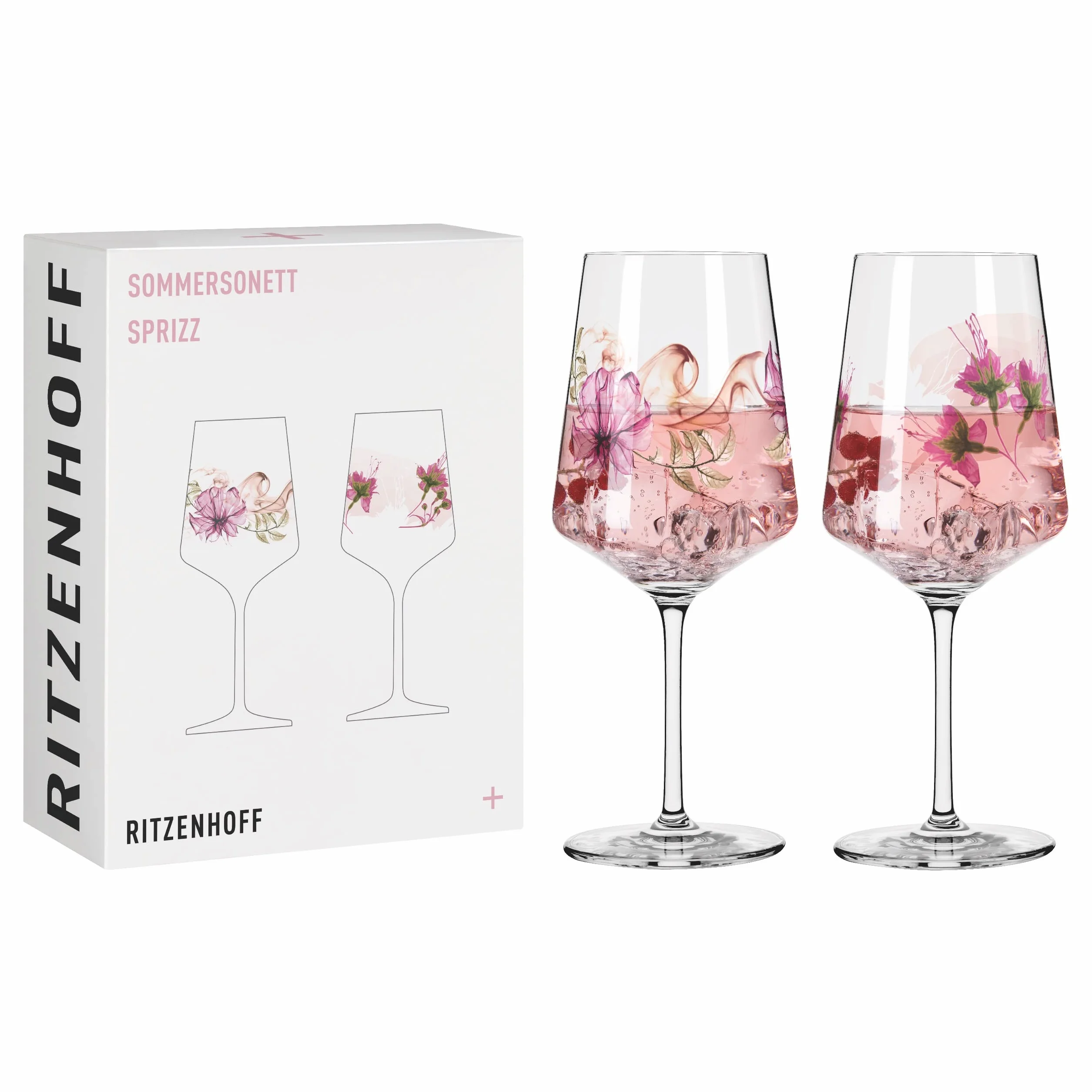 RITZENHOFF Kieliszek do aperitifu 500 ml zestaw 2 szt. seria Sonet letni nr 4 motyw roślinny Made in Germany