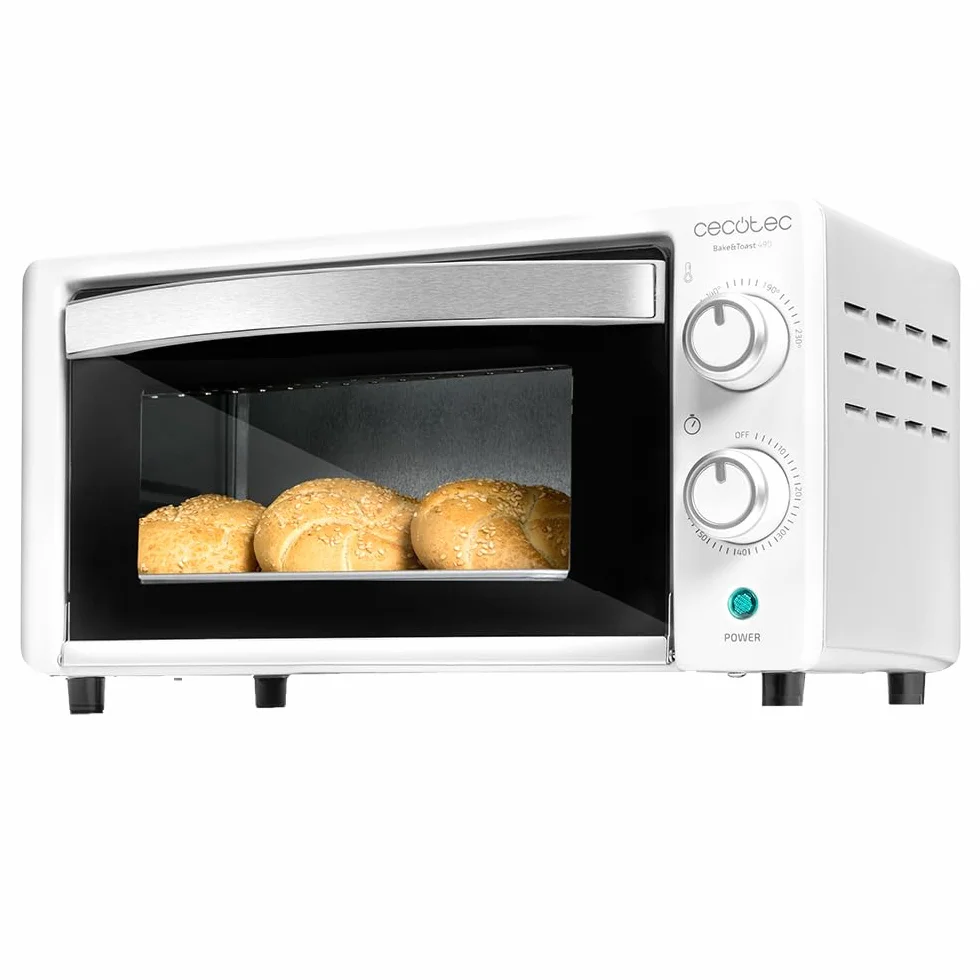 Cecotec Piekarnik stołowy Bake&Toast 3090 White Gyro, 30 l, 1500 W, 5 różnych funkcji, zawiera obrotowy rożen, oświetlenie wewnętrzne, tackę na okruszki