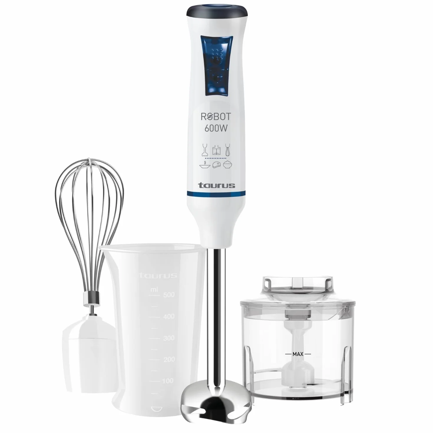 Taurus Robot 600 PLUS INOX zestaw blenderów ręcznych 600 W 20 stopni prędkości biały