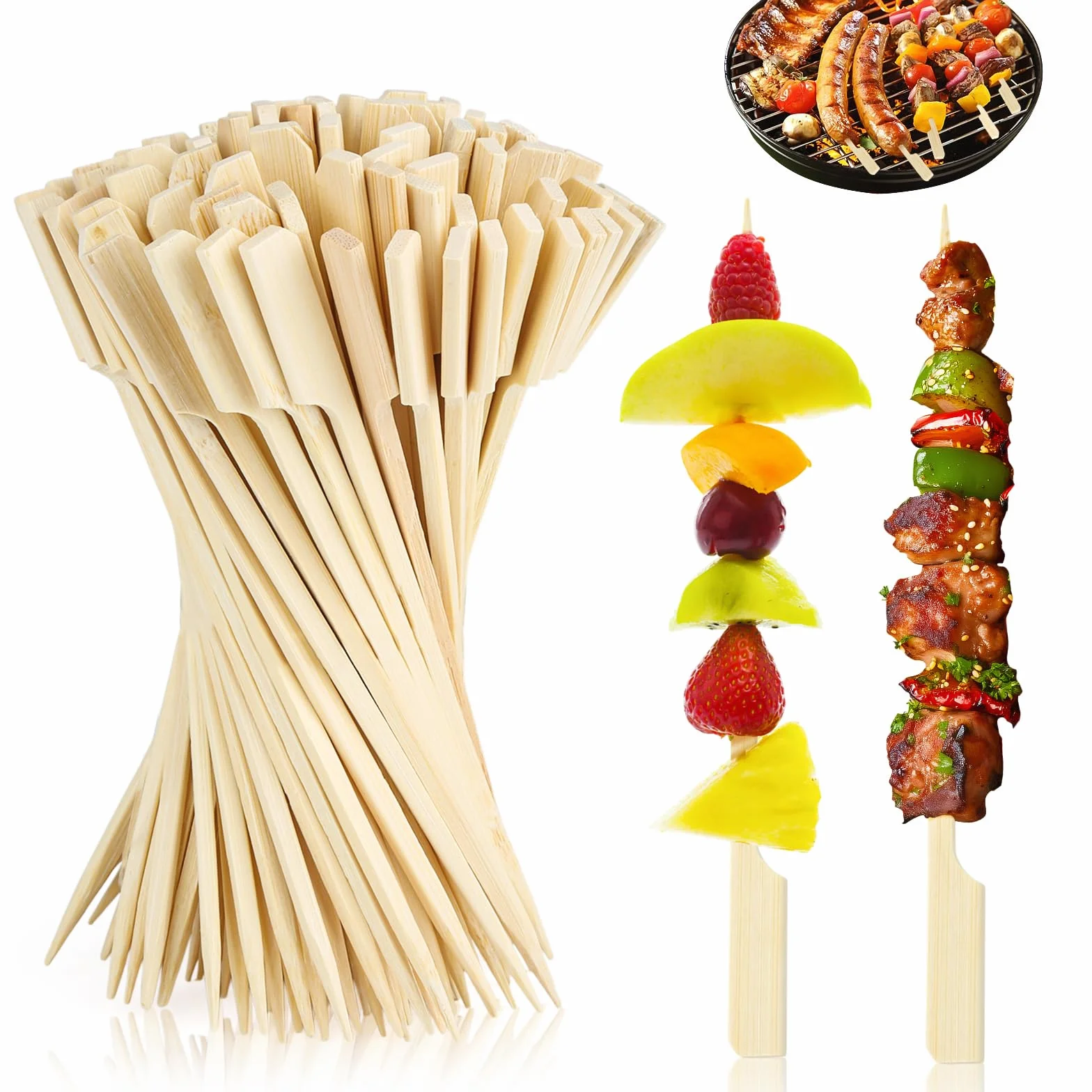 Drewniane szpikulce do szaszłyków 15 cm bambusowe 150 sztuk