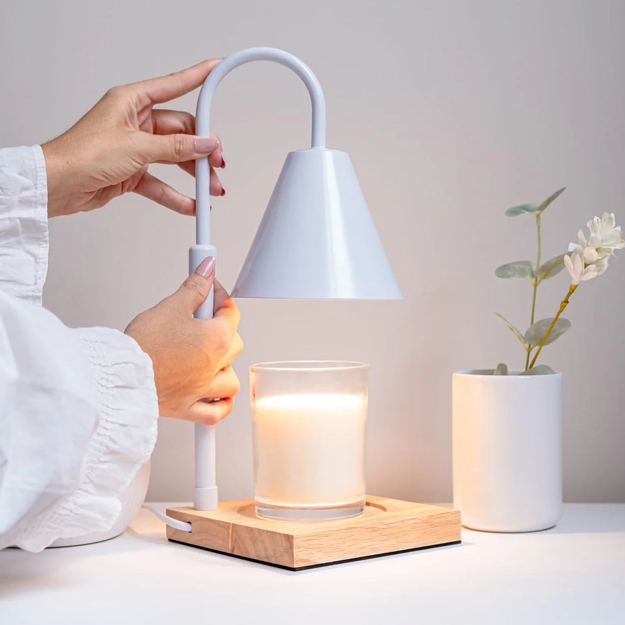 Flamingueo Lampa Podgrzewacza Świec z Timerem, Regulowana Intensywność, Candle Warmer Lamp