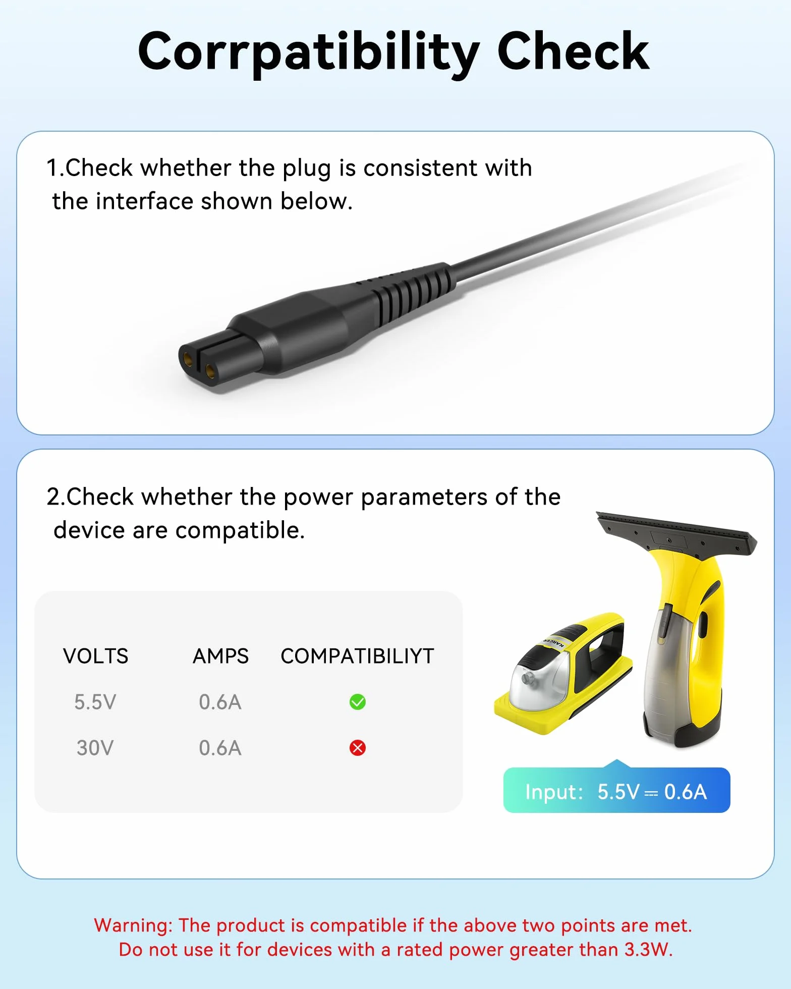 5,5 V zasilacz ładowarka do Kärcher WV5 WV6 WV7 KWI 1 KV4, kabel do ładowania do czyszczenia okien Kärcher