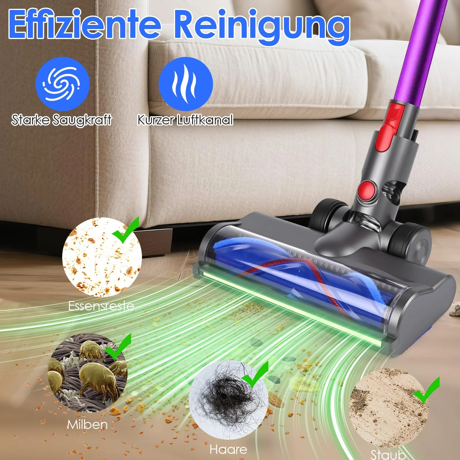 Szczotka Dyson V7 V8 V10 V11 V15 wykrywanie kurzu wymienna głowica do podłóg parkietu