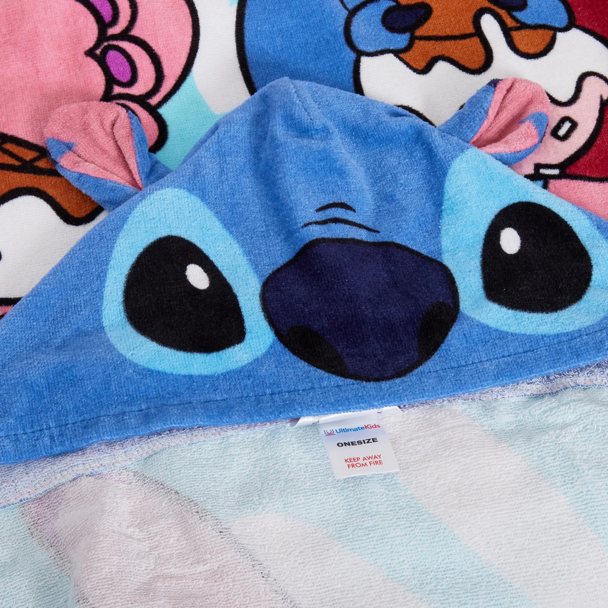 Ręcznik z kapturem Disney Stitch Angel Poncho 100% bawełny Ręcznik plażowy dla dzieci Ręcznik kąpielowy Szlafrok kąpielowy dla dzieci