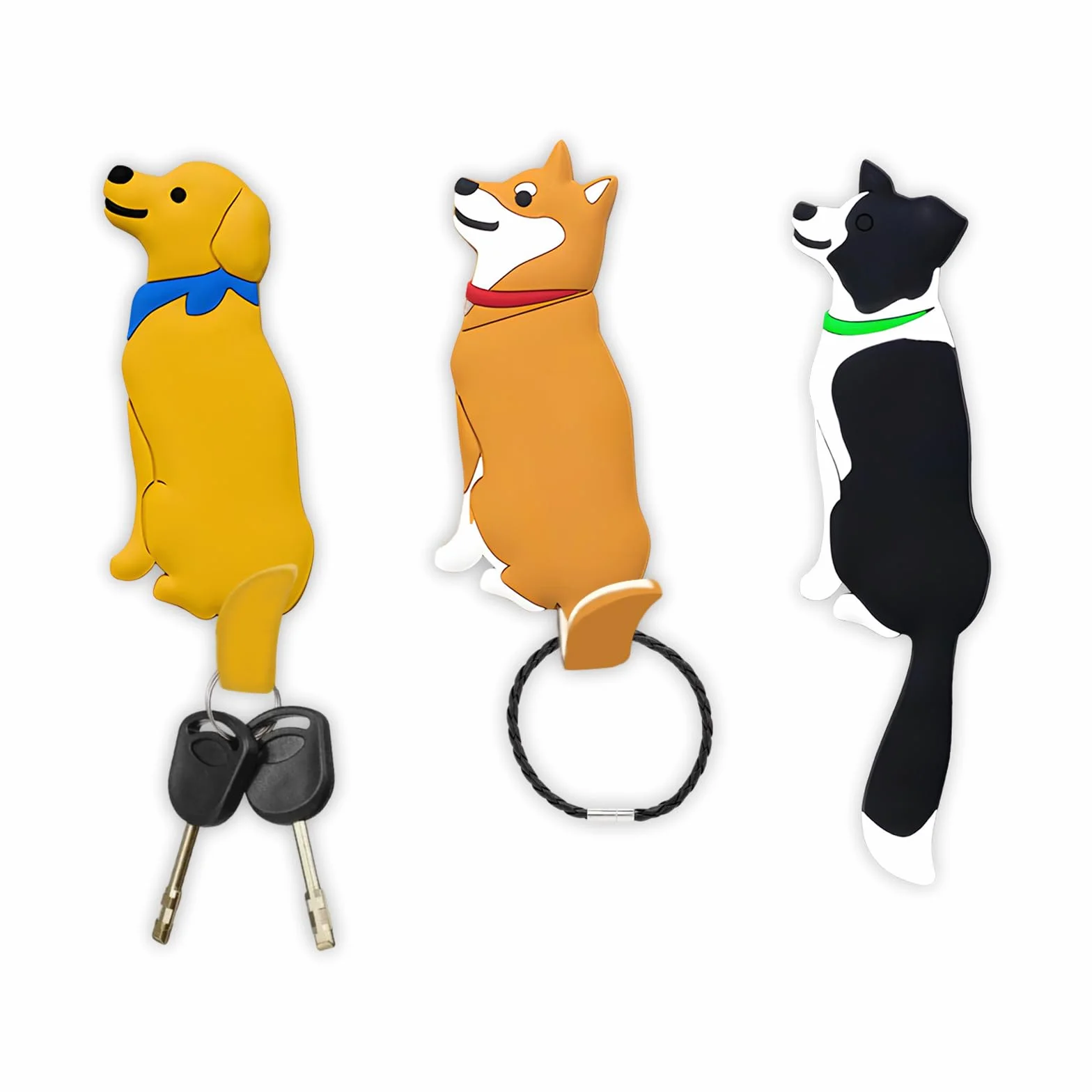 Hunde Garden, 3 szt. Haczyki na klucze bez wiercenia magnesy uchwyt na klucze haczyki ścienne samoprzylepne haczyki na klucze bez wiercenia do ściany