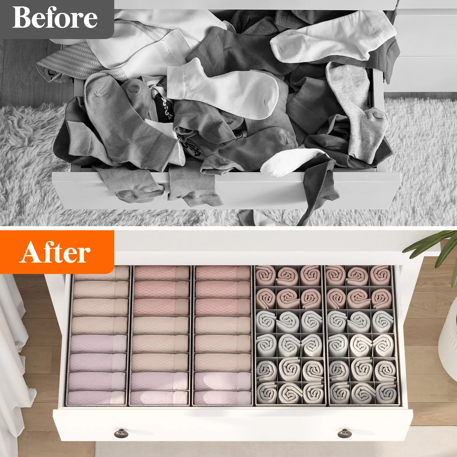 Lifewit Hemnes zestaw 10 organizerów na komodę, stół do przewijania ze stabilnym dnem, organizery na szafę, do przewijania, szuflad, do przewijania, odzieży dziecięcej, skarpetek, t-shirtów, bielizny