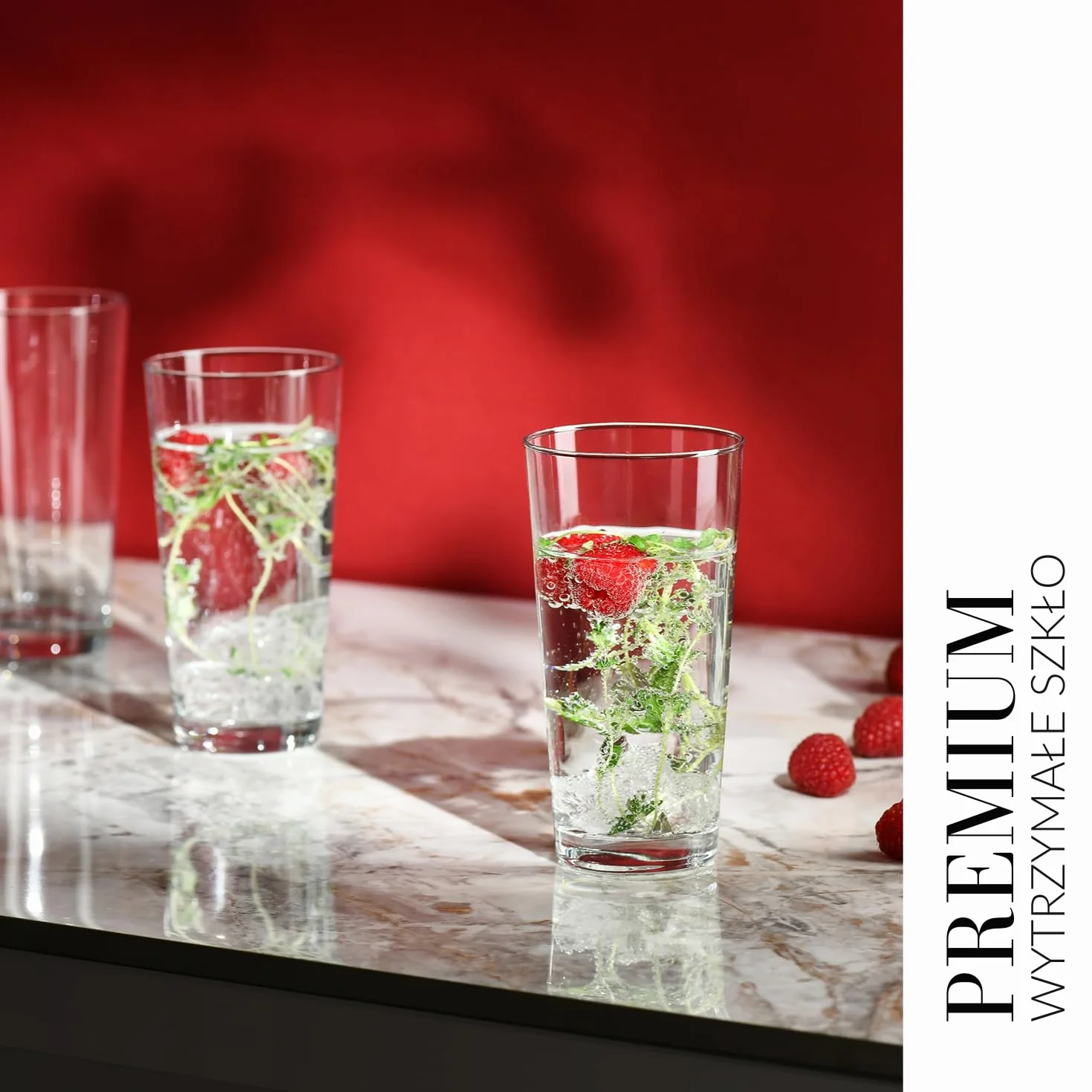KROSNO Szklanki do Wody 380 ml Zestaw 6 Sztuk Kolekcja Pure