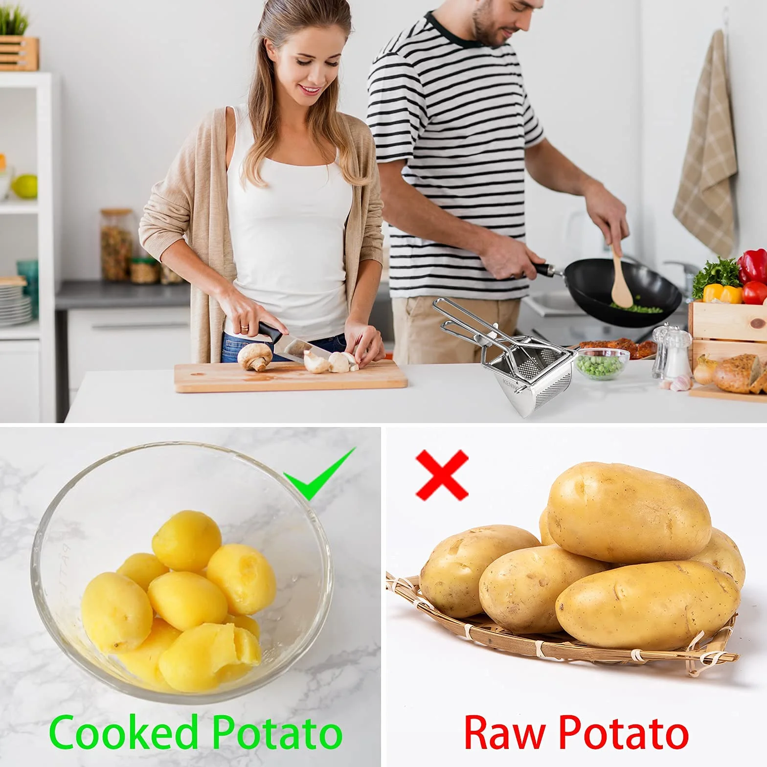 Praska do ziemniaków ze stali nierdzewnej profesjonalna do purée