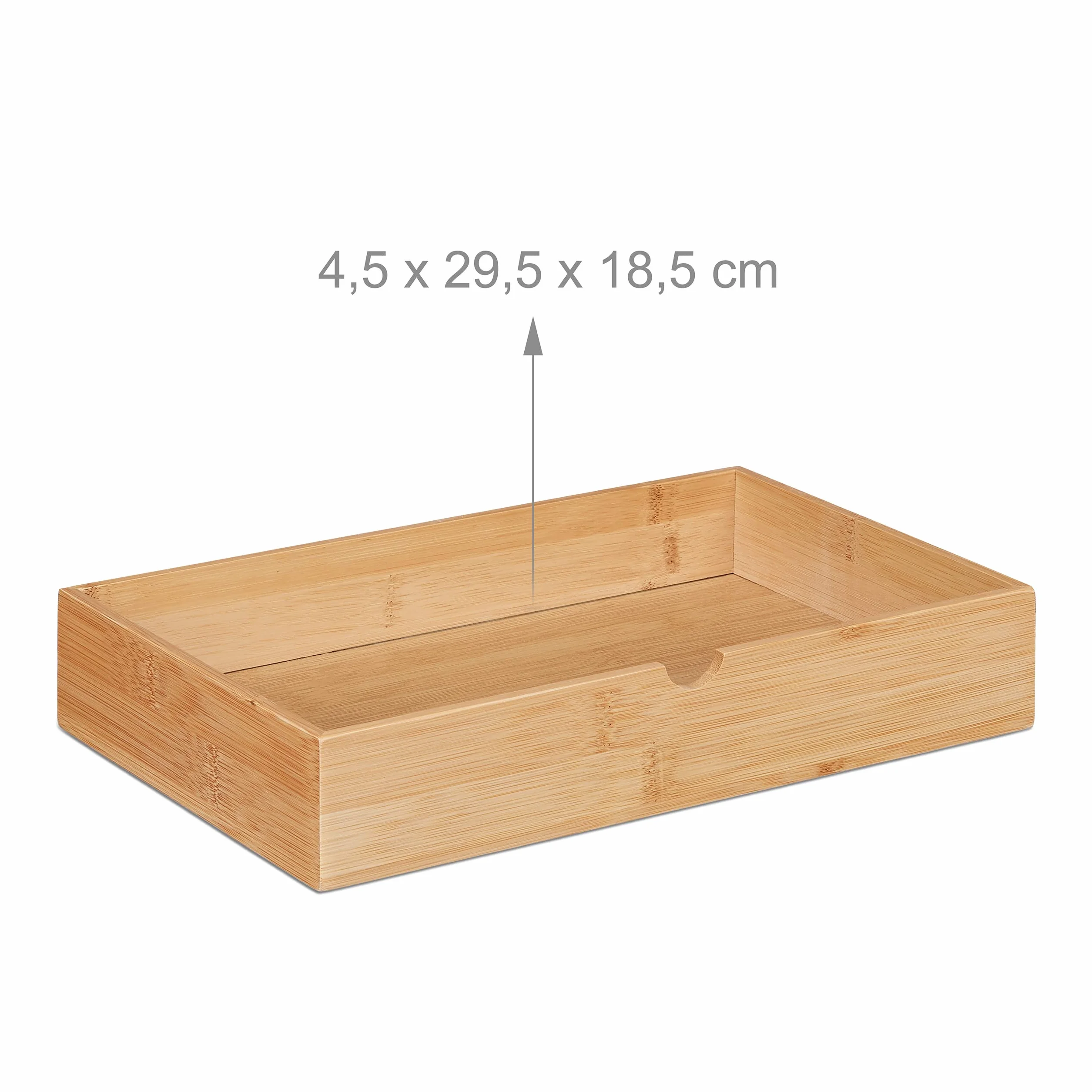 Relaxdays Skrzynka z szufladami, bambus i MDF, mini komoda 2 szuflady, wys. x szer. x gł.: 14 x 33 x 21 cm, organizer na biurko, biały/naturalny, 10039329