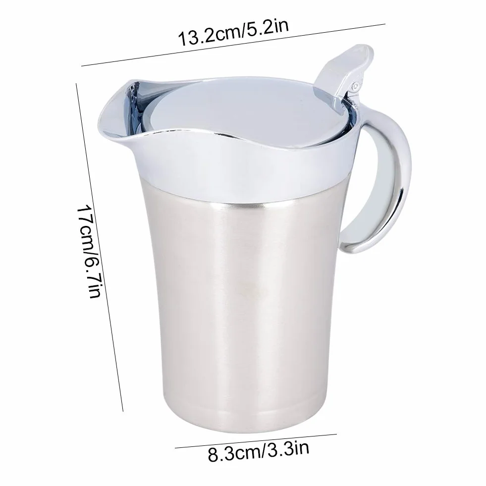Sosjerka z pokrywką stal nierdzewna 304 podwójna ścianka izolacja termiczna 750 ml