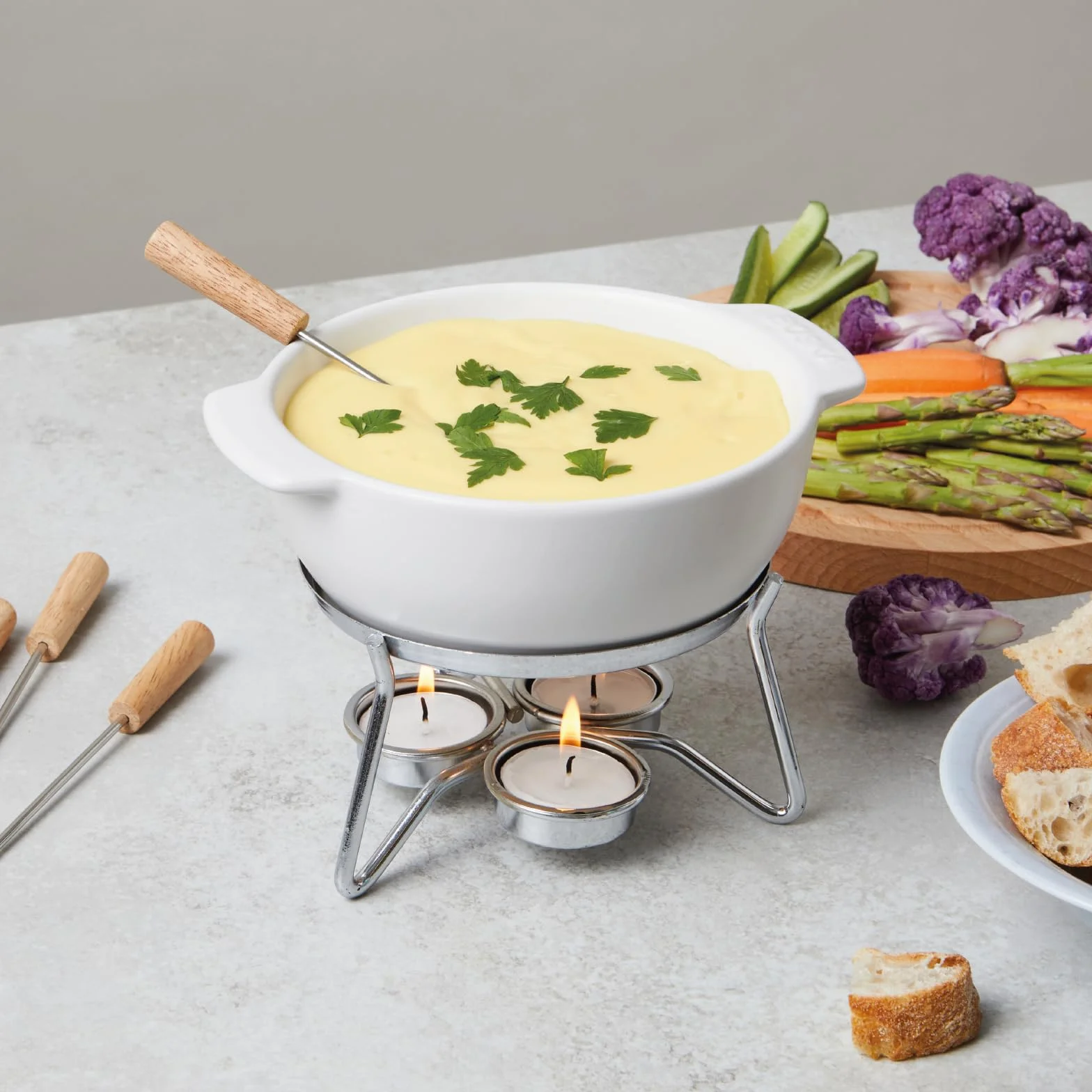 Boska Party Zestaw do fondue Ceramika Biały 750 ml