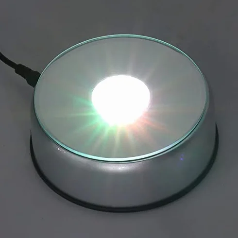 Stojak Obrotowy z Napędem Silnikowym 360 °, Gramofon Fotograficzny ze światłami LED, Stojak Obrotowy Produktu do Wyświetlania Fotografii Produktowej Zegarek Jubilerski Modele 3D