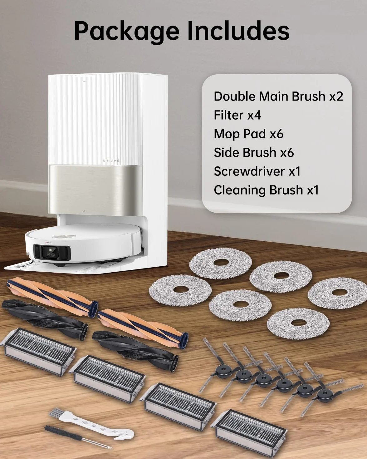 Dreame X50 Ultra Complete L50 Pro Ultra L40s Pro Ulta X50 Master Mova V50 Ultra zestaw akcesoriów zamiennych 2 szczotki główne 4 filtry