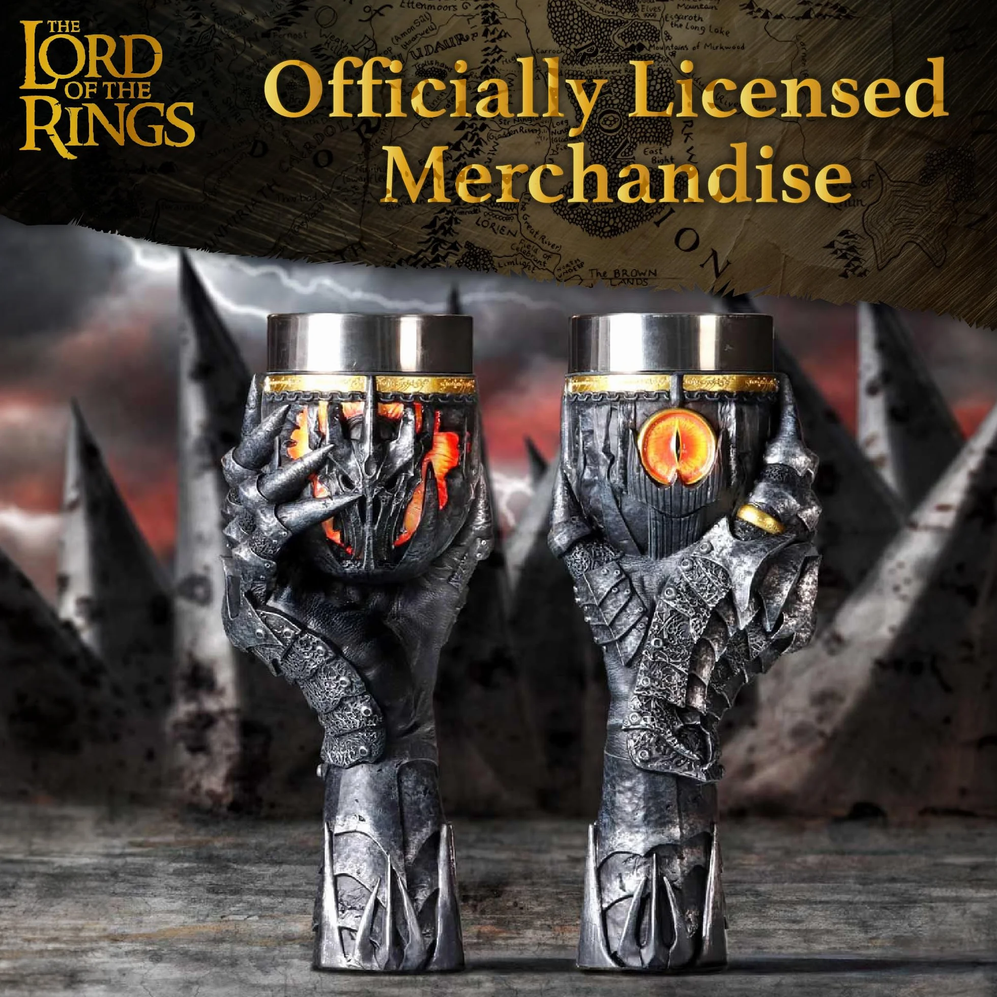 Nemesis Now Oficjalnie licencjonowany kielich Sauron Władca Pierścieni szary 22,5 cm 400 ml