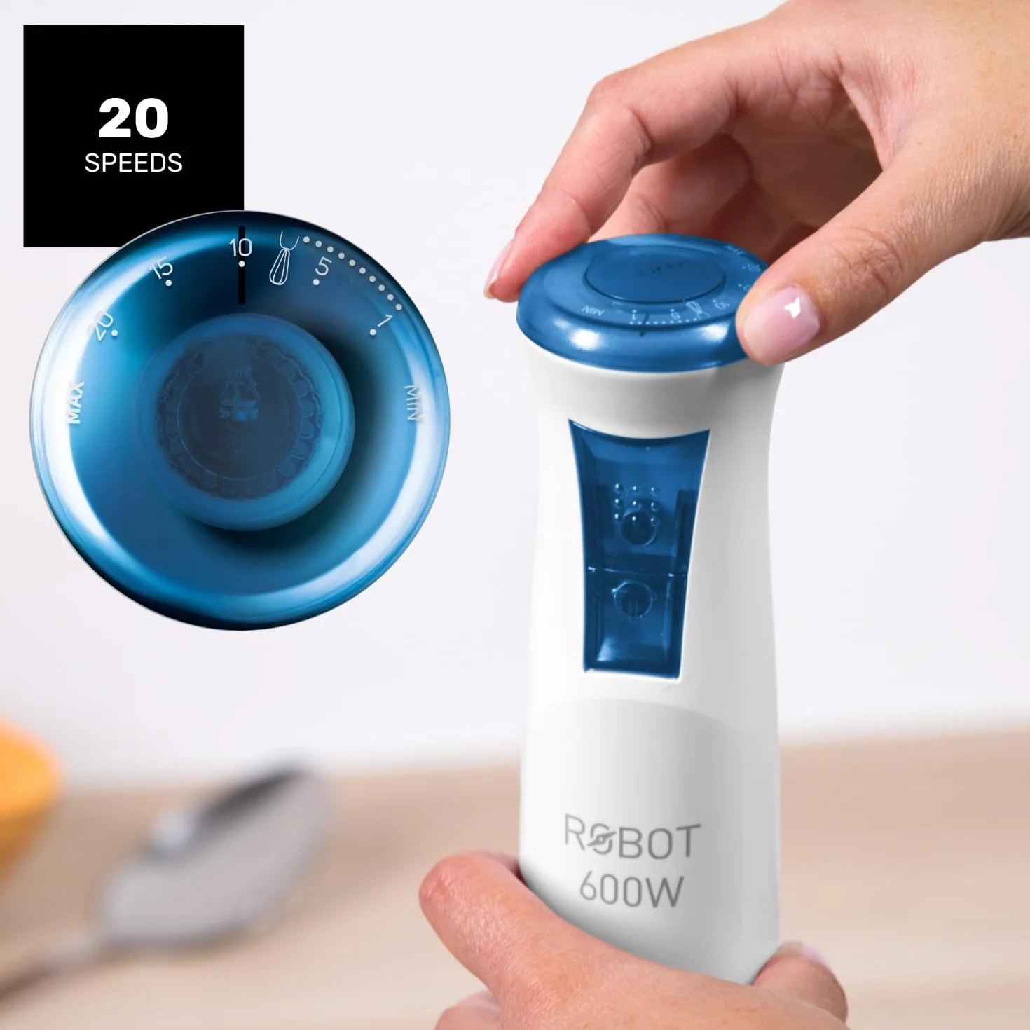 Taurus Robot 600 PLUS INOX zestaw blenderów ręcznych 600 W 20 stopni prędkości biały