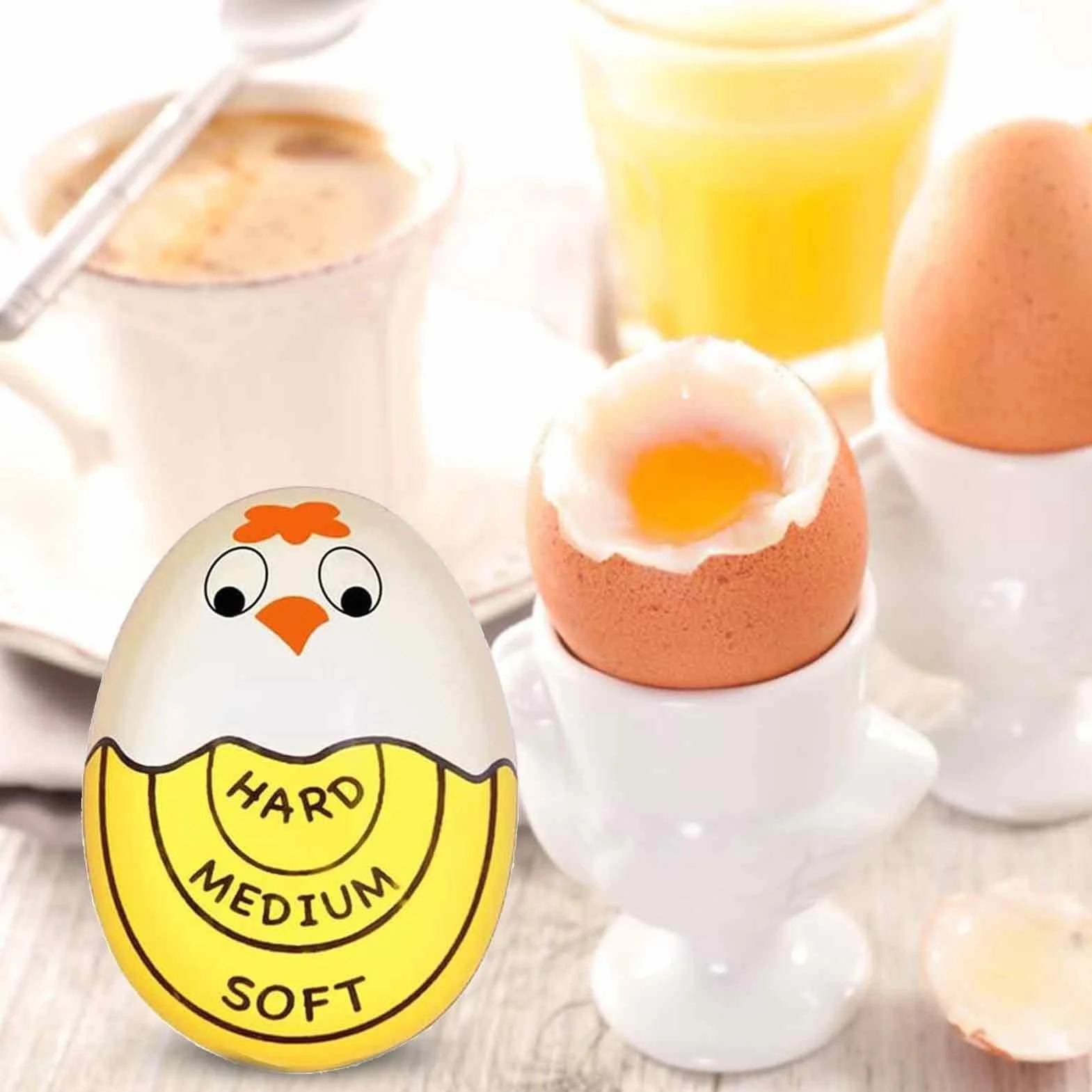 Hard Boiled Egg Timer, kolorowy gad?et zmieniaj?cy kolor do doskona?ych jaj, ?dzia do gotowania ?ywno?ci dla domu, Dorm, restauracji i gotowania, materia?: ?ywica, 2,17 x 1,57 x 1,26 cala