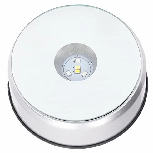 Stojak Obrotowy z Napędem Silnikowym 360 °, Gramofon Fotograficzny ze światłami LED, Stojak Obrotowy Produktu do Wyświetlania Fotografii Produktowej Zegarek Jubilerski Modele 3D