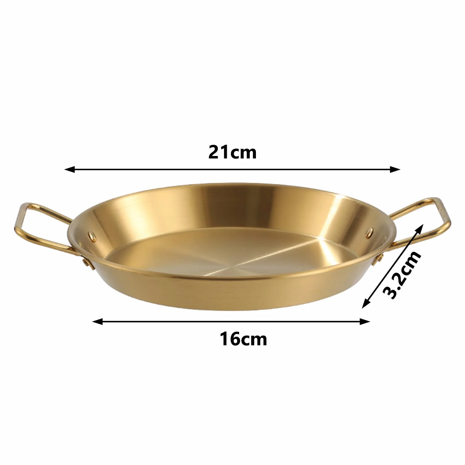 Patelnia do paelli, złota patelnia do paelli ze stali nierdzewnej z podwójnym uchwytem Patelnia z powłoką nieprzywierającą Patelnia do omletów do domowej restauracji na zewnątrz