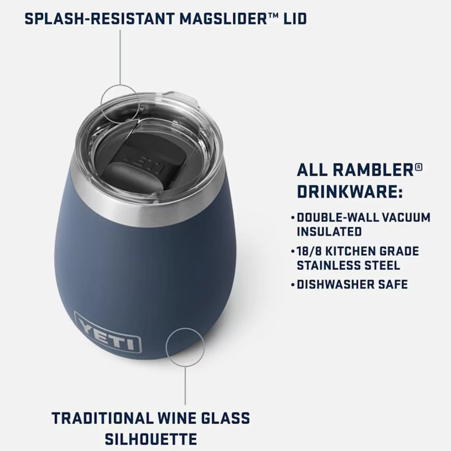 YETI Rambler kubek do wina izolowany próżniowo stal nierdzewna z pokrywką MagSlider różowy