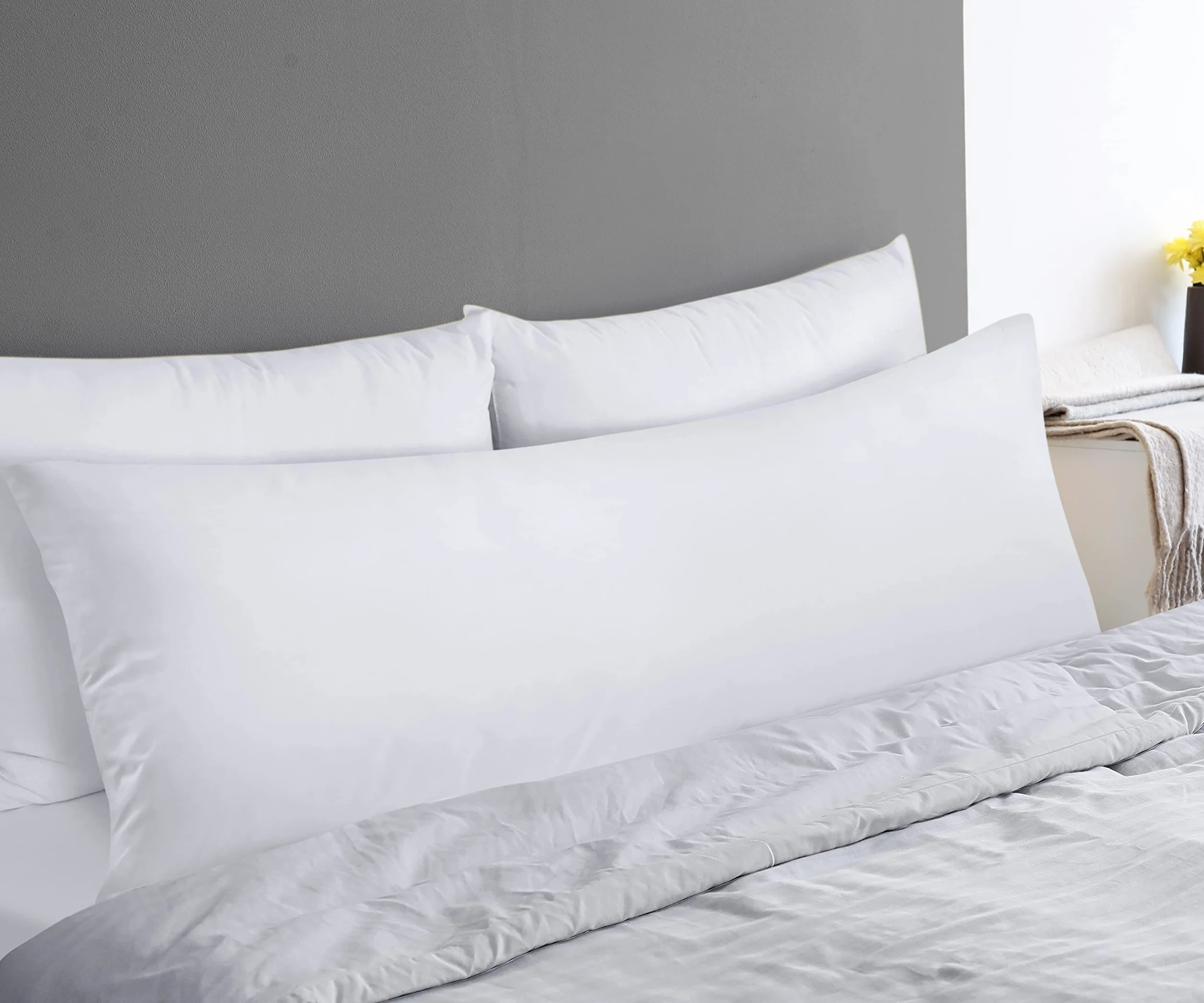 Utopia Bedding Poduszka na całe ciało długa do spania dla dorosłych śpiących na boku biała 50 x 137 cm