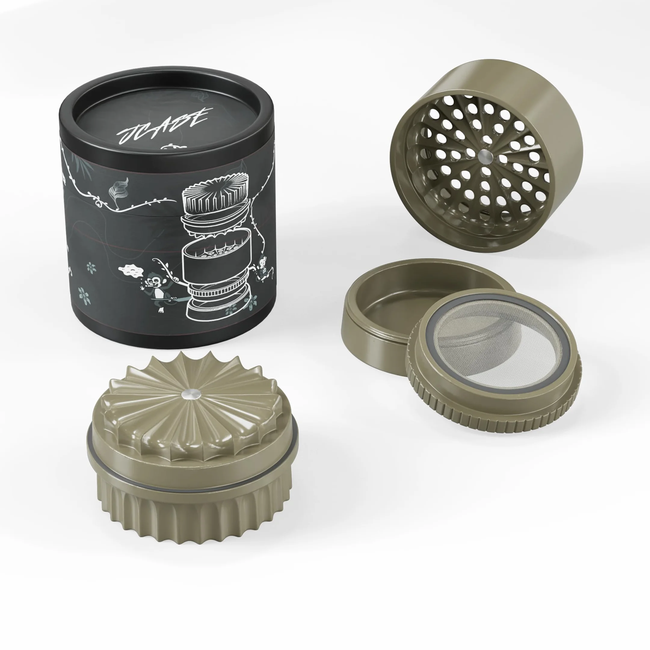 Bezzębny młynek do ziół Ø 63 mm 5-częściowy powłoka nano-ceramiczna Mud