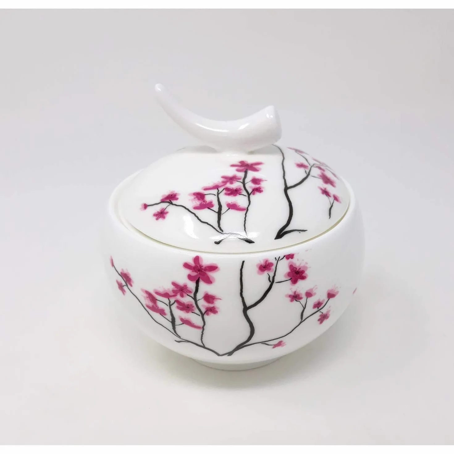 TeaLogic dzbanek na mleko i garnek cukrowy z tacą Cherry Blossom