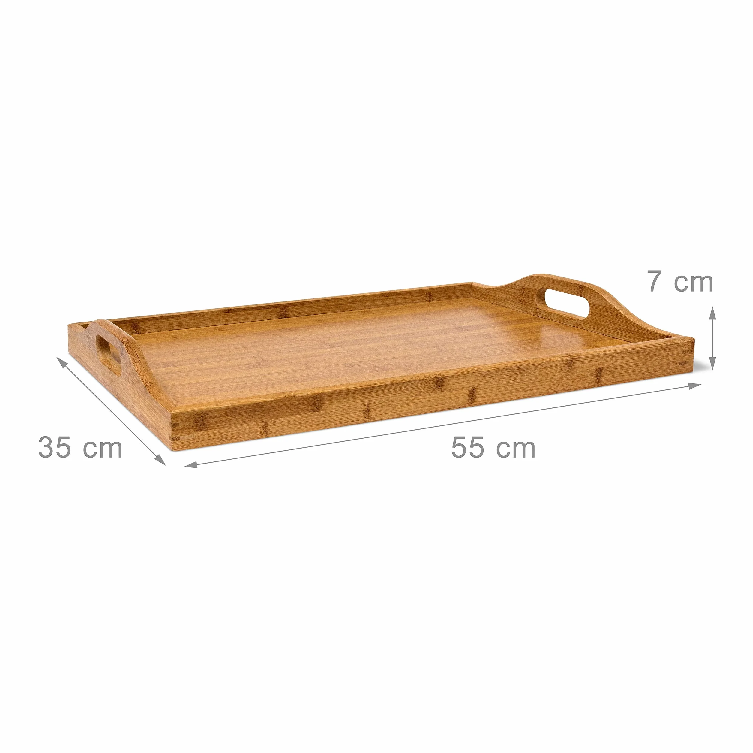 Relaxdays bambusowa taca śniadaniowa składany stolik na laptopa 63,5 x 55 x 35 cm jasnobrązowy