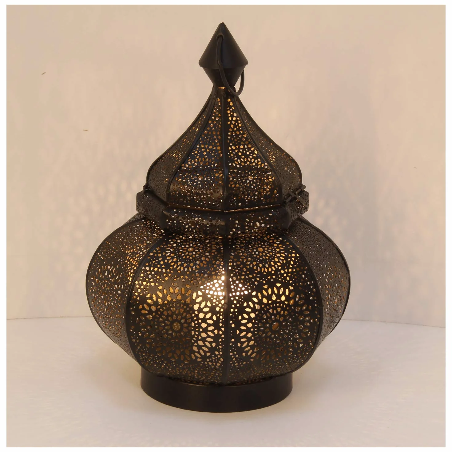 Casa Moro Abir LN2040 Orientalna latarnia z metalu, czarna, 30 cm, marokański lampion ogrodowy, piękna latarnia stołowa na Boże Narodzenie, wesele, uroczystości, dekoracja