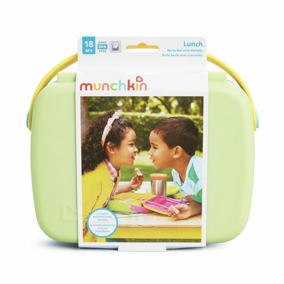 Munchkin Pudełko na Lunch Bento dla Dzieci z 5 Przegródkami, Zielony