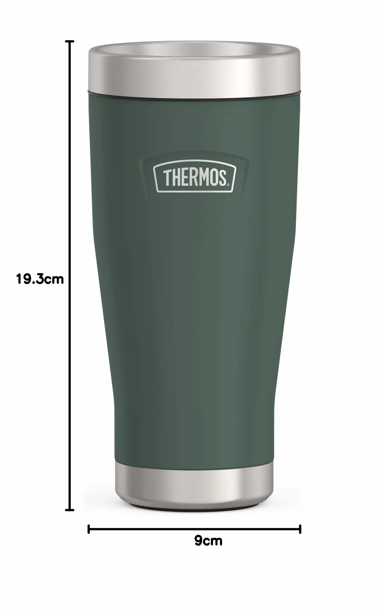 Thermos ICON MUG kubek termiczny 0,47 l, zielony/leśny mat, kubek termiczny 470 ml, kubek do kawy na wynos ze stali nierdzewnej, kubek izolacyjny, 7 h gorący/zimno 22 h, nadaje się do mycia w