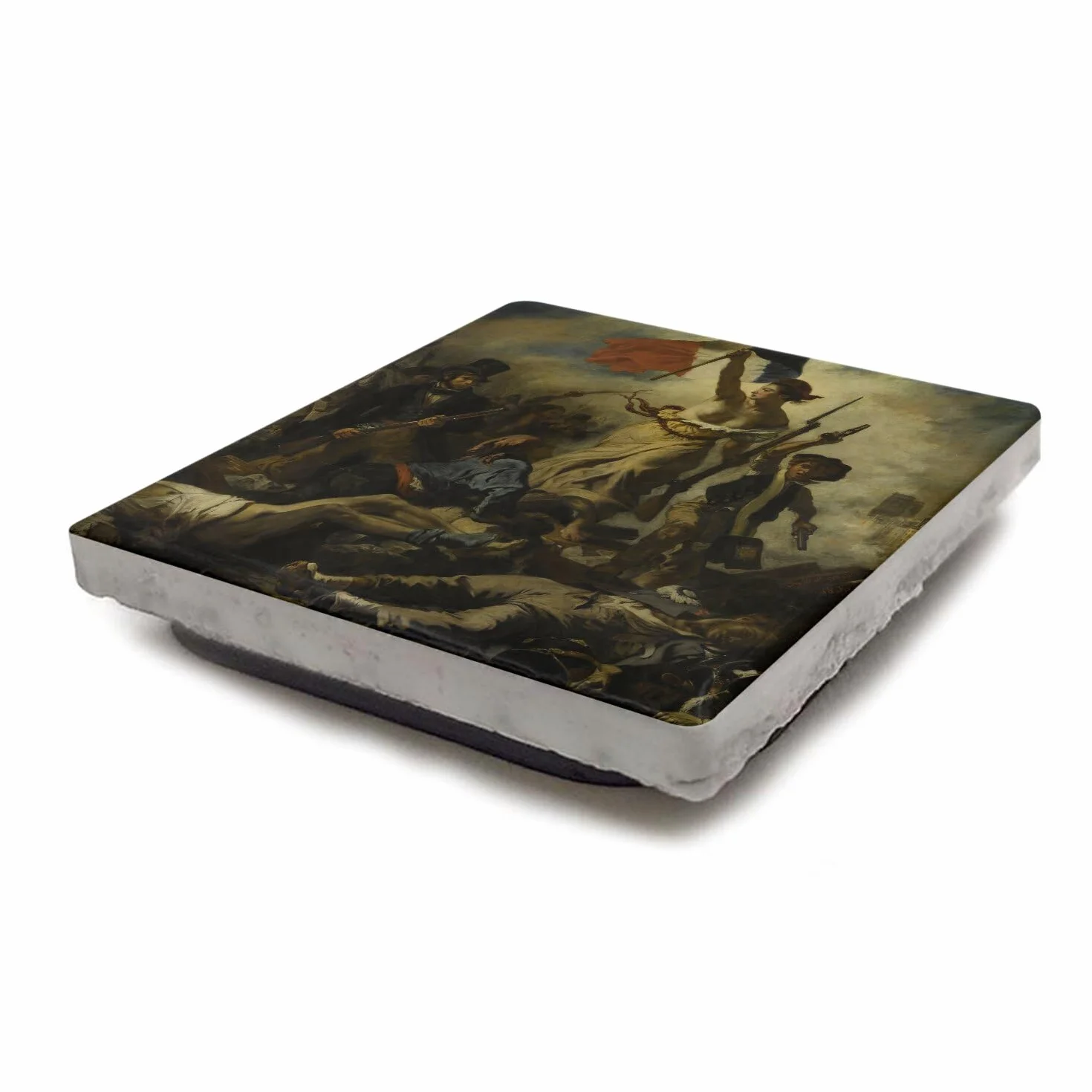 Eugene Delacroix La Liberte prowadzący lud rewolucję magnes na lodówkę 5x5cm ceramiczny kwadratowy