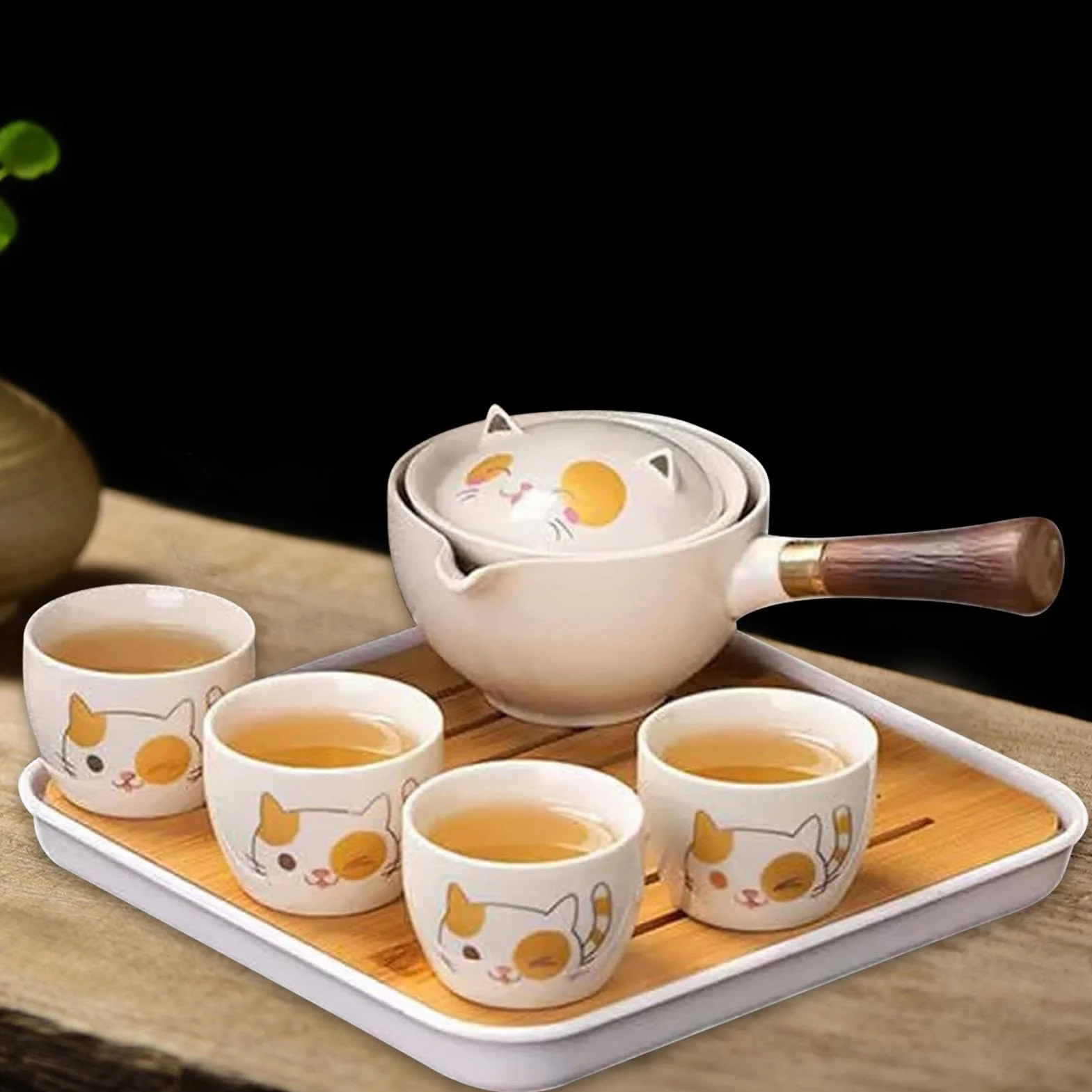 Obrotowy czajnik ceramiczny Gongfu, akcesoria do herbaty na świeżym powietrzu