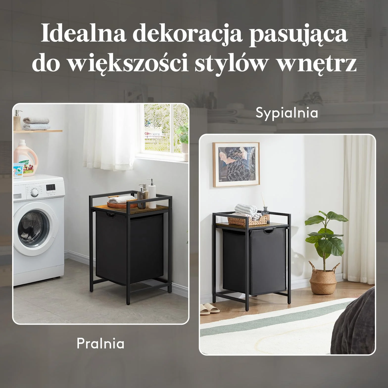 Lifewit Kosz na pranie 69 l z półką i podwójnie wysuwanymi workami, Czarny