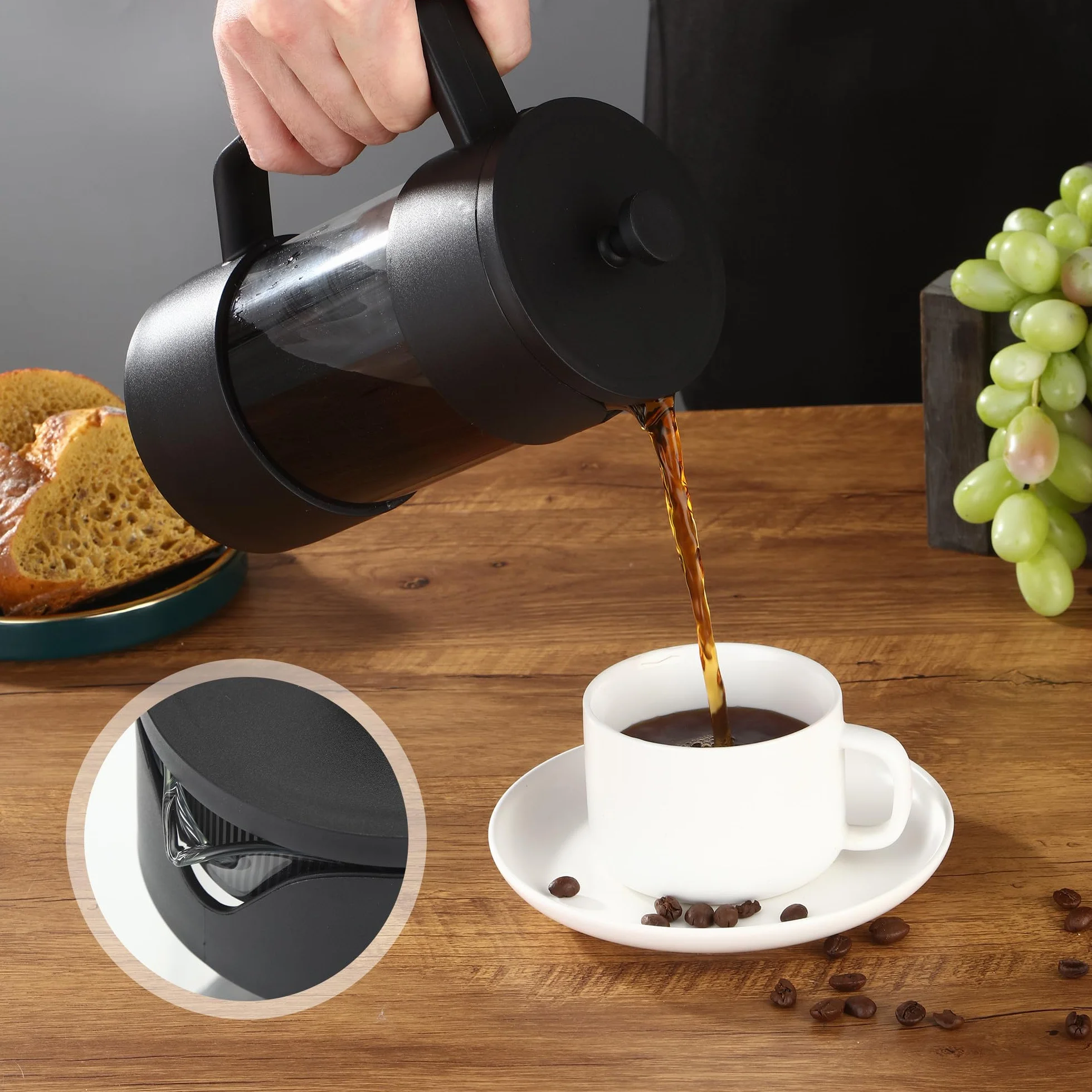 Ekspres do kawy French Press 1000 ml,prasa do kawy,filtr ze stali nierdzewnej