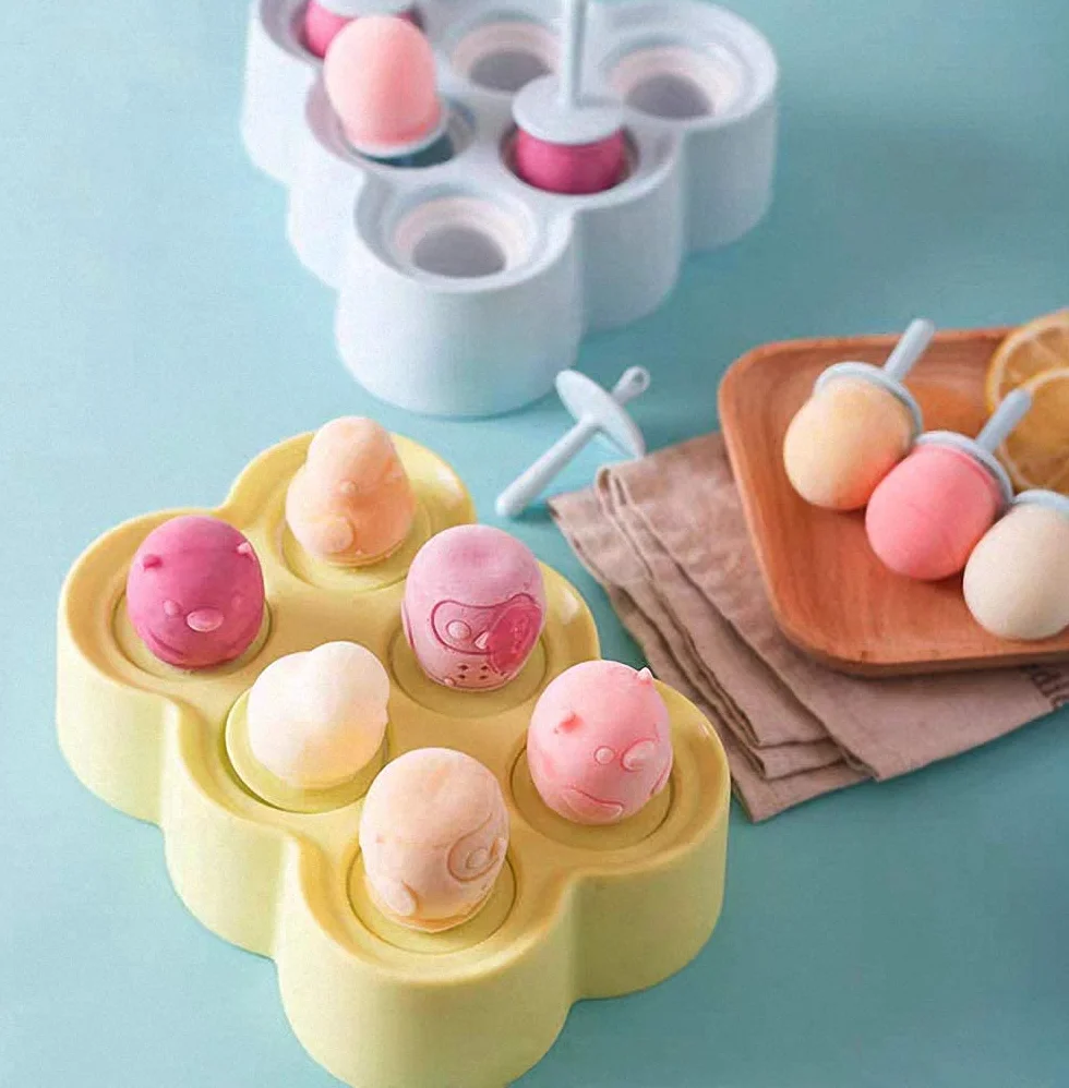 Foremki do lodów dla dzieci, 6 foremek do lodów na patyku, małe foremki do lodów popsicle, foremki do lodów szypułkowych, lizaki, mini foremki do lodów (zielone)