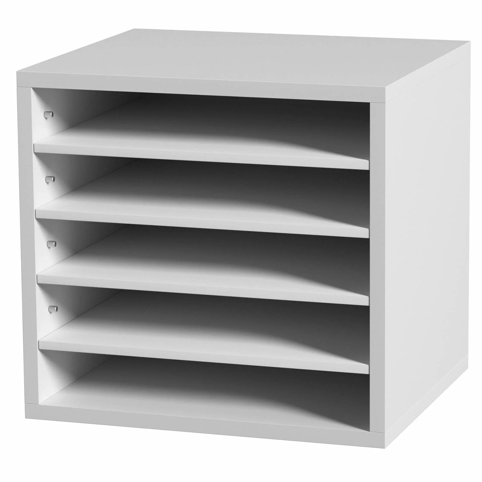 VEVOR Drewniany Organizator Literatury Stojak na dokumenty 5 przegródek 35,5x30,5x33 cm Biały