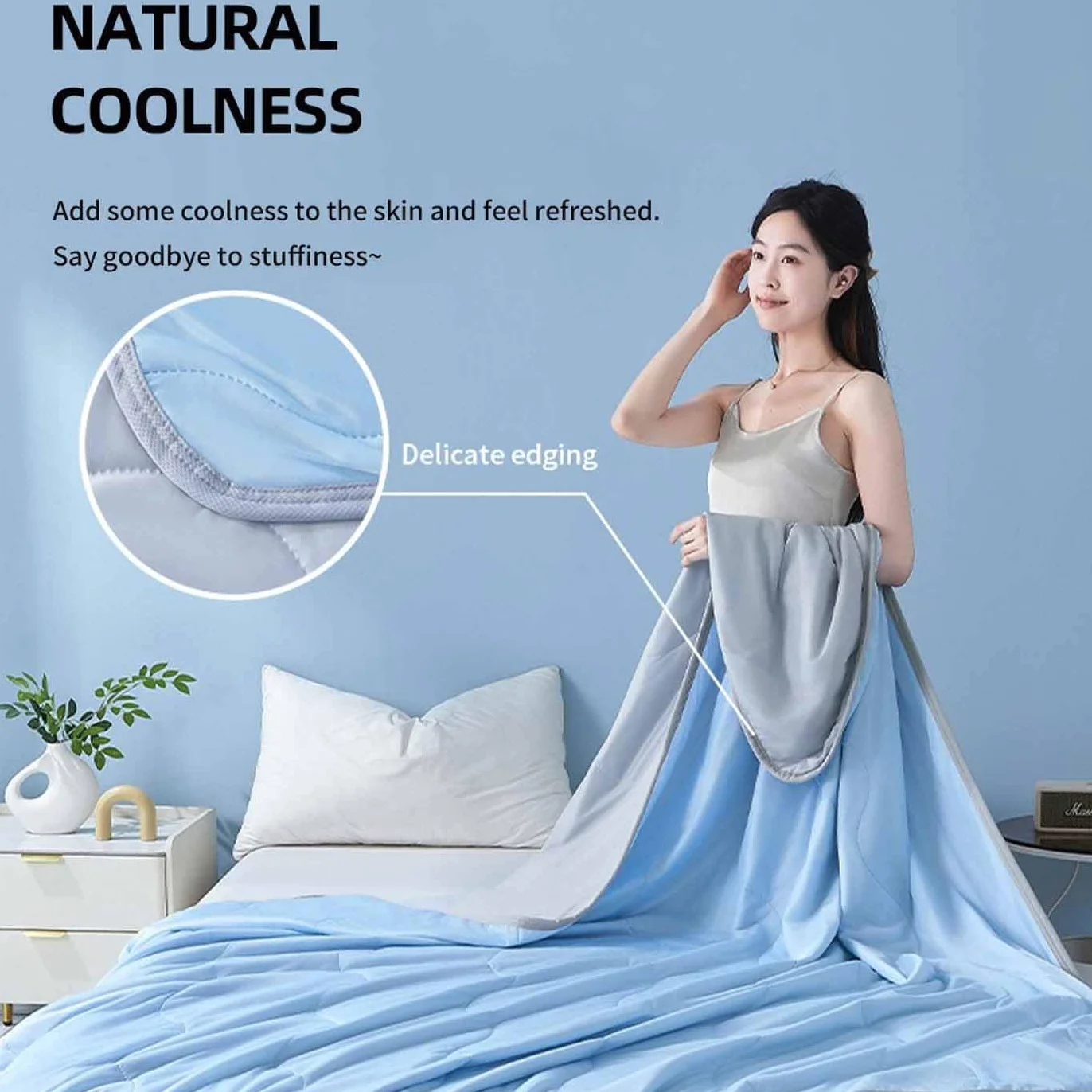 Summer Cooling Blanket For Night Sweats,Soft Lightweight Cooling Cooler Fiber Ice Blankets,Coolings Blankets Double Bed,King Size Ice Cool Blanket,For Adult Kids Hot Sleeper (A, 200×230cm)
