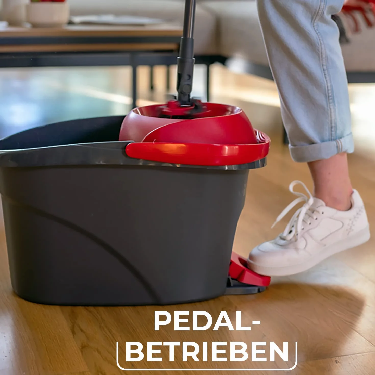 Vileda Zestaw mop płaski i wiadro z systemem wyciskania Ultramax Turbo, Eko opakowanie
