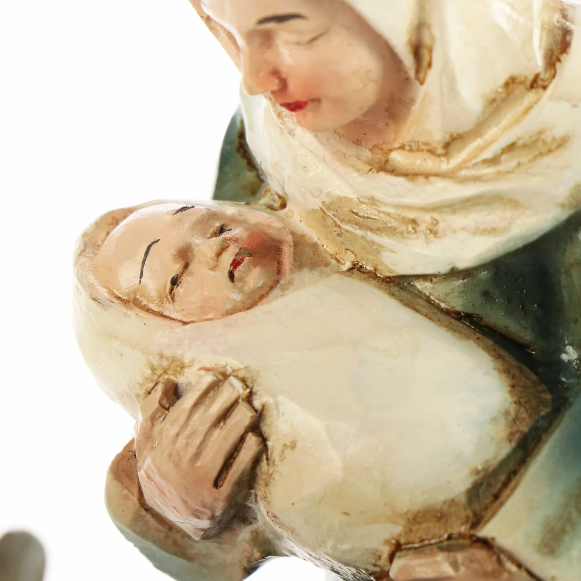 COM-FOUR figurki bożonarodzeniowe ze świecznikami - Chrześcijańskie ozdoby świąteczne - polyresin - Maryja, Józef i Jezus na osiołku - Ucieczka do Egiptu (Jaselka - brąz)