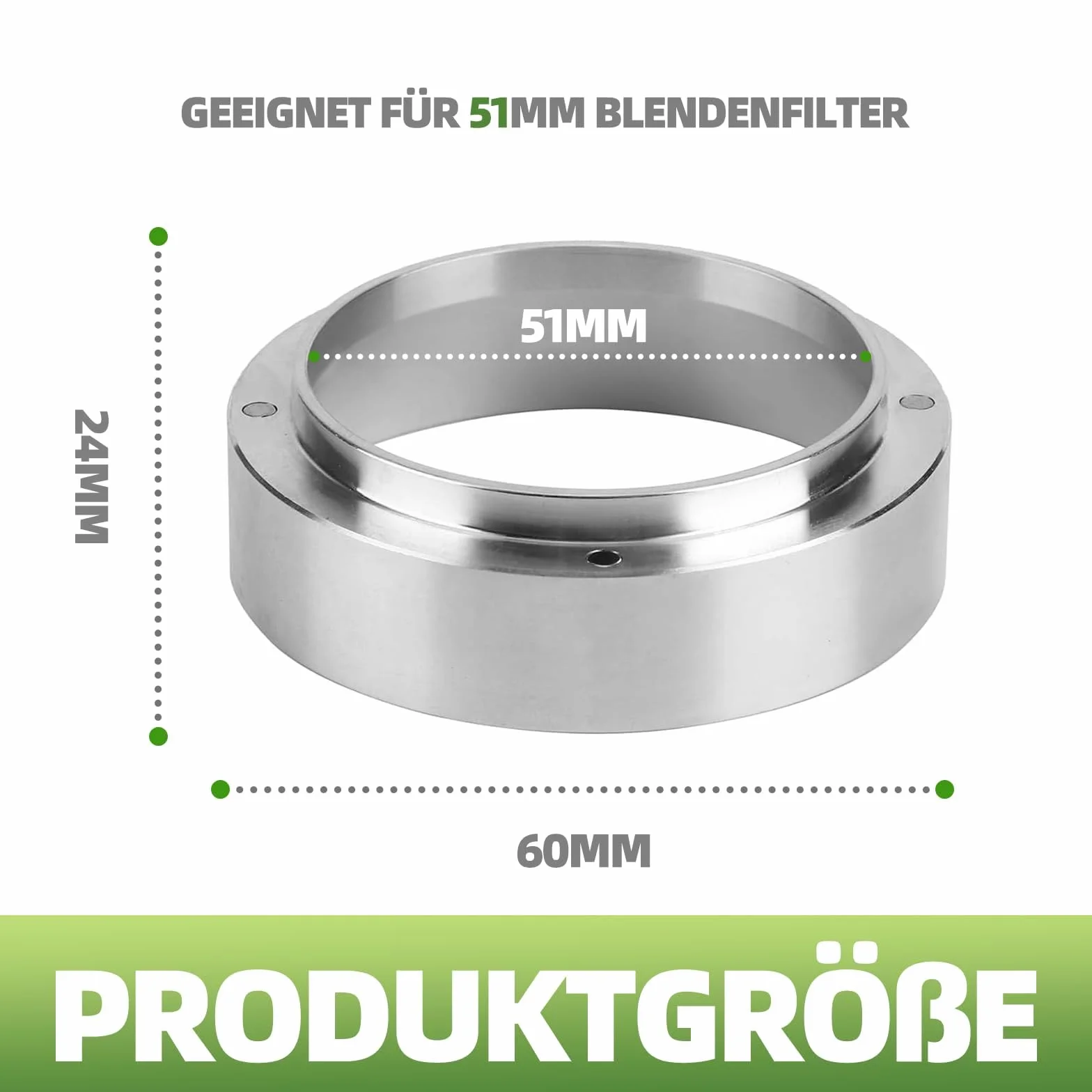 51mm lejek dozujący do kawy dla De'Longhi Dedica – magnetyczny lejek dozujący dla sitka EC680/EC685, aluminiowe akcesorium dla barista i domu