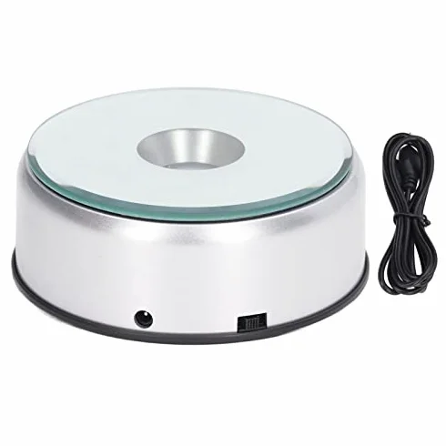 Stojak Obrotowy z Napędem Silnikowym 360 °, Gramofon Fotograficzny ze światłami LED, Stojak Obrotowy Produktu do Wyświetlania Fotografii Produktowej Zegarek Jubilerski Modele 3D