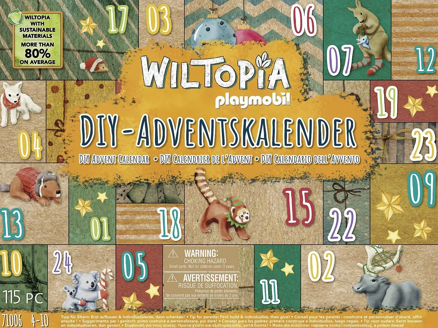 PLAYMOBIL Wiltopia 71006 Kalendarz DIY Podróż po świecie zwierząt od 4 lat