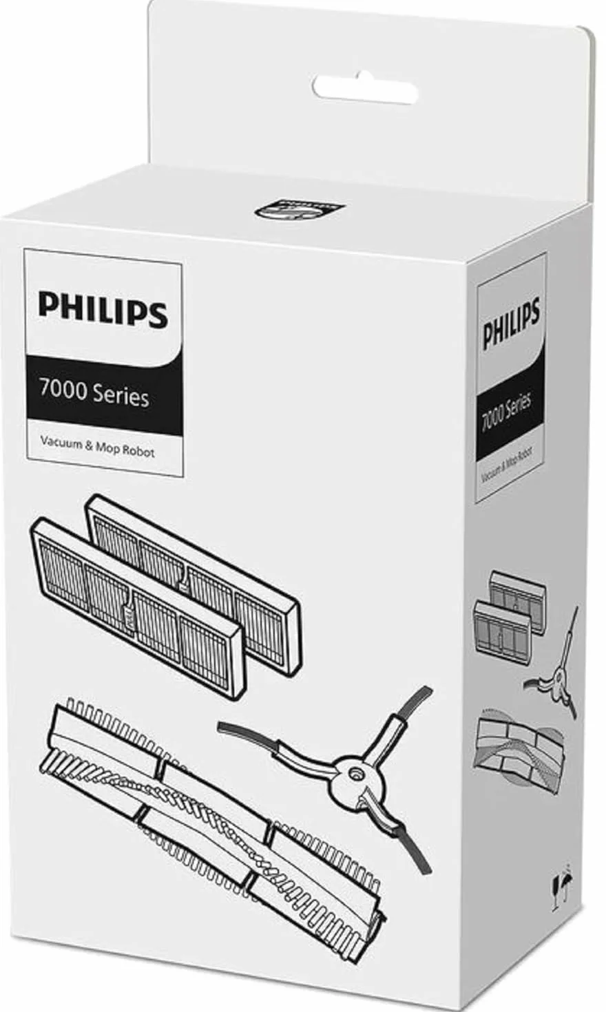 Philips Akcesoria zamienne do robotów Philips Aqua 7000. 2 zmywalne filtry, 1 szczotka główna i 1 szczotka boczna. Dla: XU7100/01, XU7100/02, XU7000/01, XU7000/02. (XV1473/00)