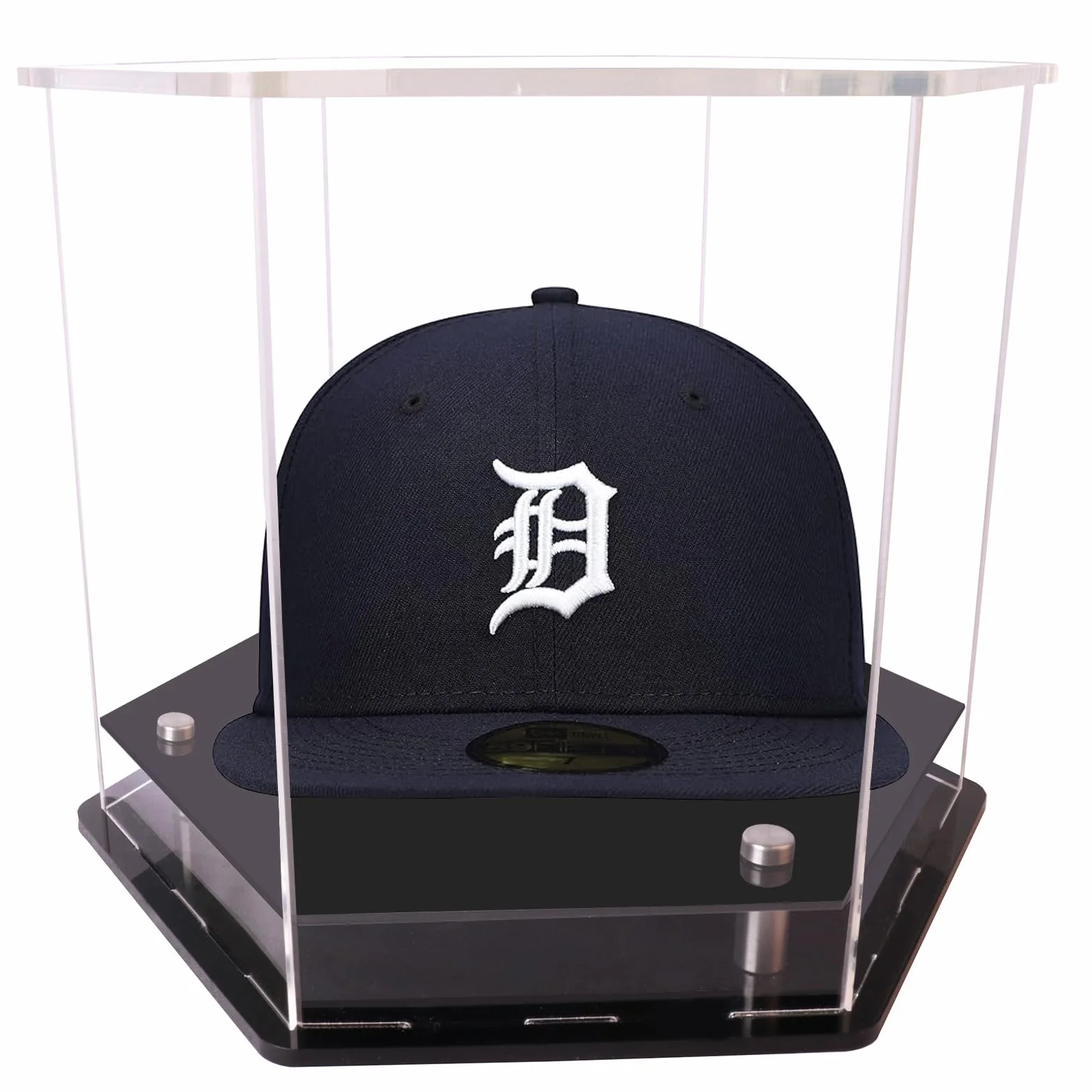 Przezroczysta obudowa na kapelusz, gablota na czapkę do baseballu, stojak na czapkę piłkarską, idealny do baseballu, piłki nożnej lub czapki typu snapback 24 x 21 cm