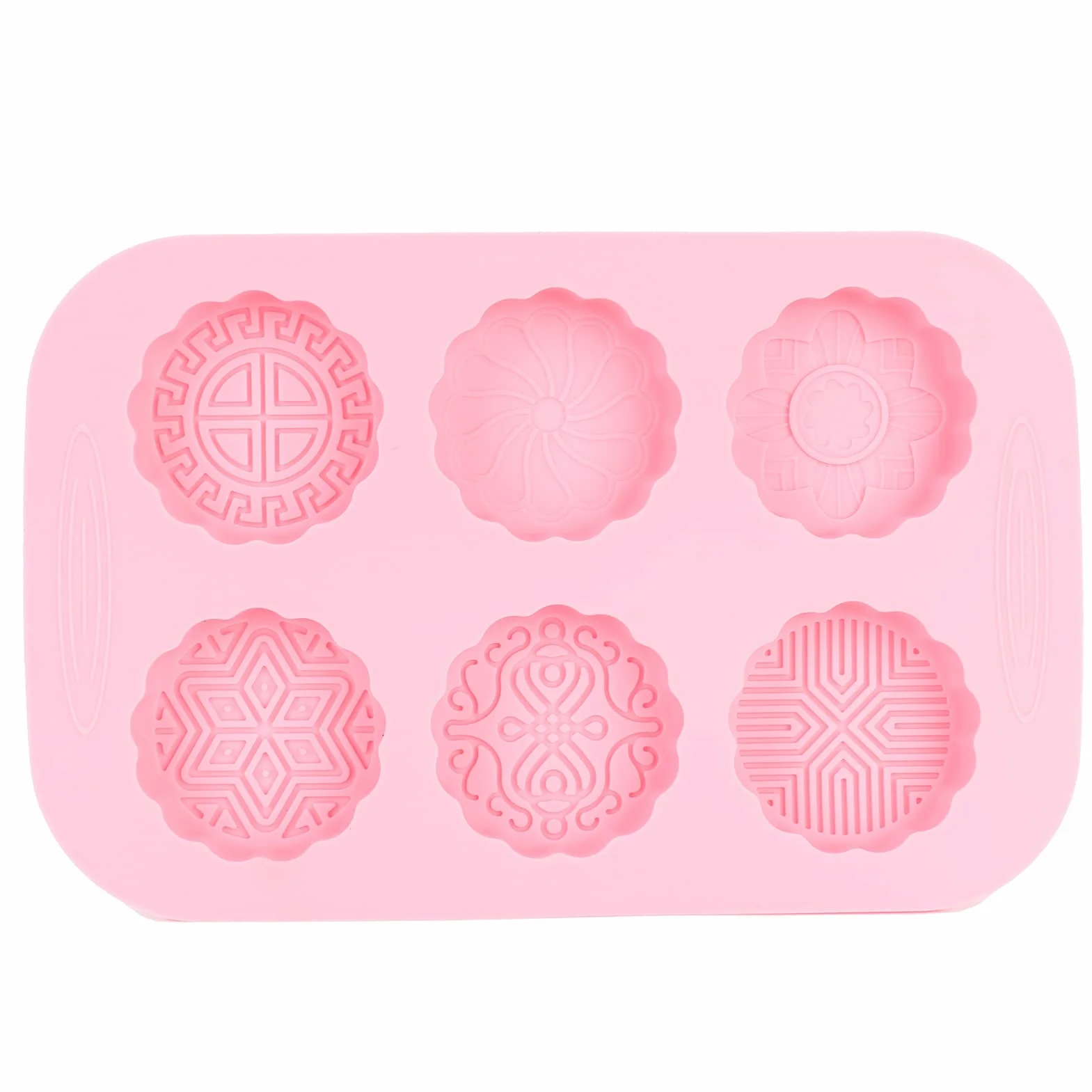 6 Siatki Mooncake Silikonowe Formy DIY Pieczenie Ręcznie Robione Mydło Formy na Deser Narzędzie Kuchenne Oczyszczona Woda Zmywarka do Puszki do łatwej Czyszczenia Silikonowe Ciasta